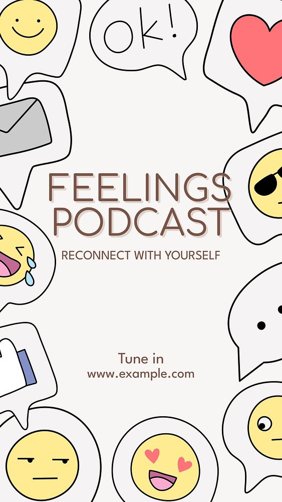 Feelings podcast Facebook story template