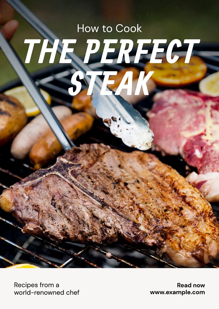 Steak recipe poster template