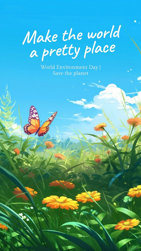 Earth day quote mobile wallpaper template