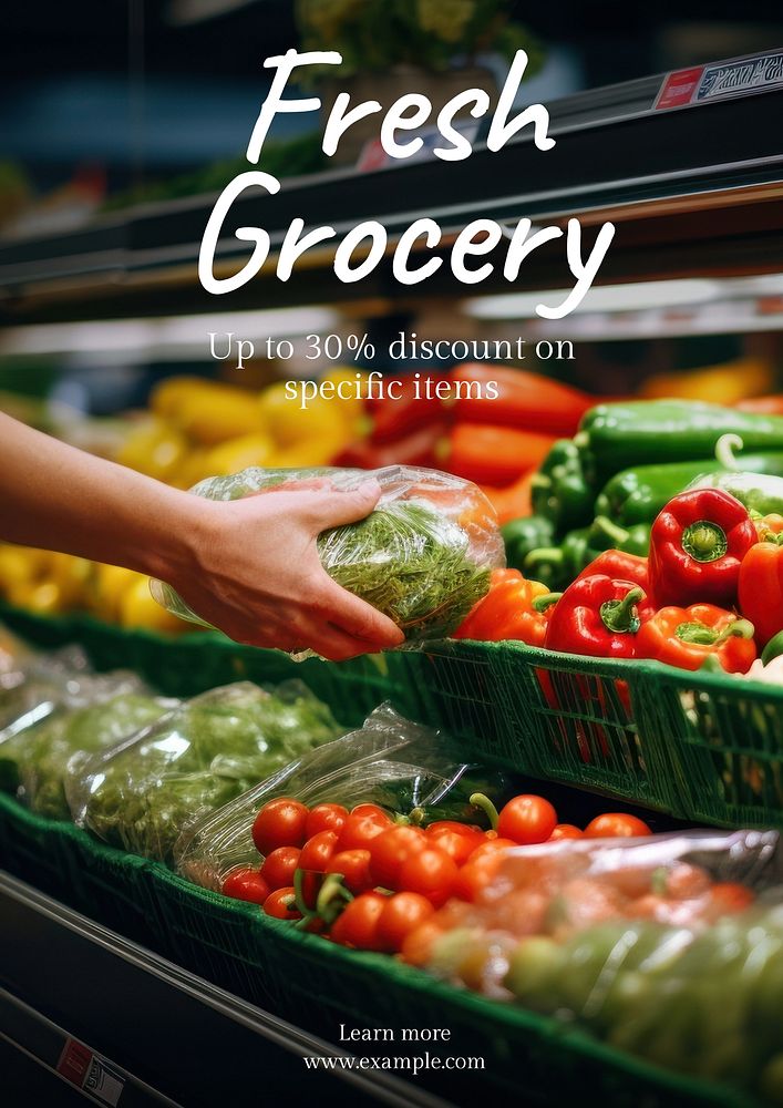 Fresh Grocery   poster template