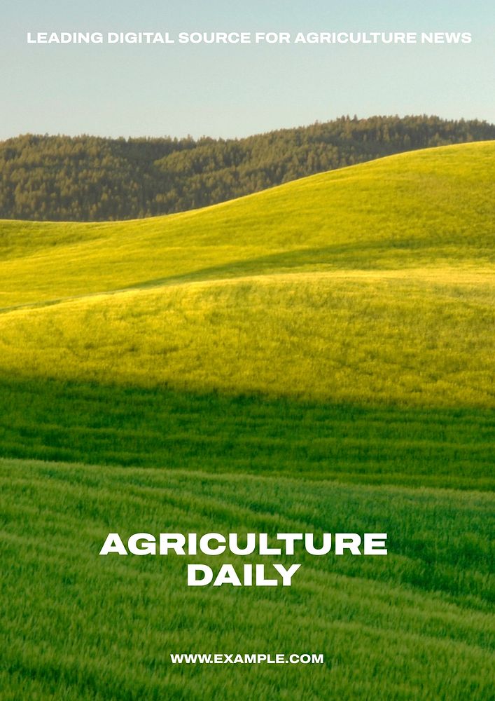 Agriculture daily poster template, editable text and design