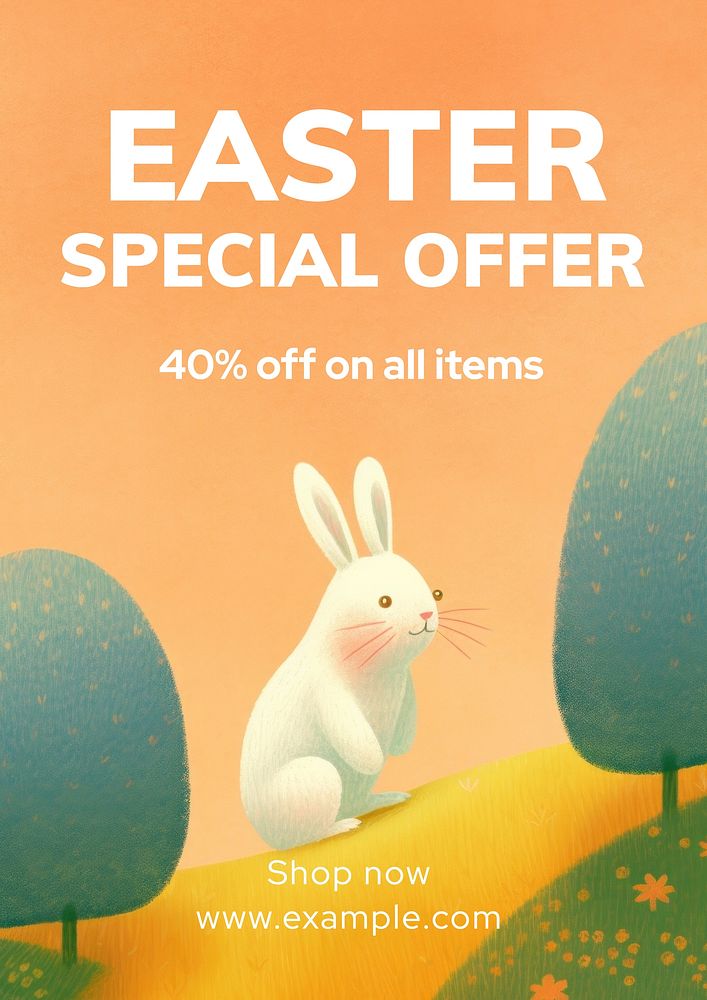 Easter sale poster template