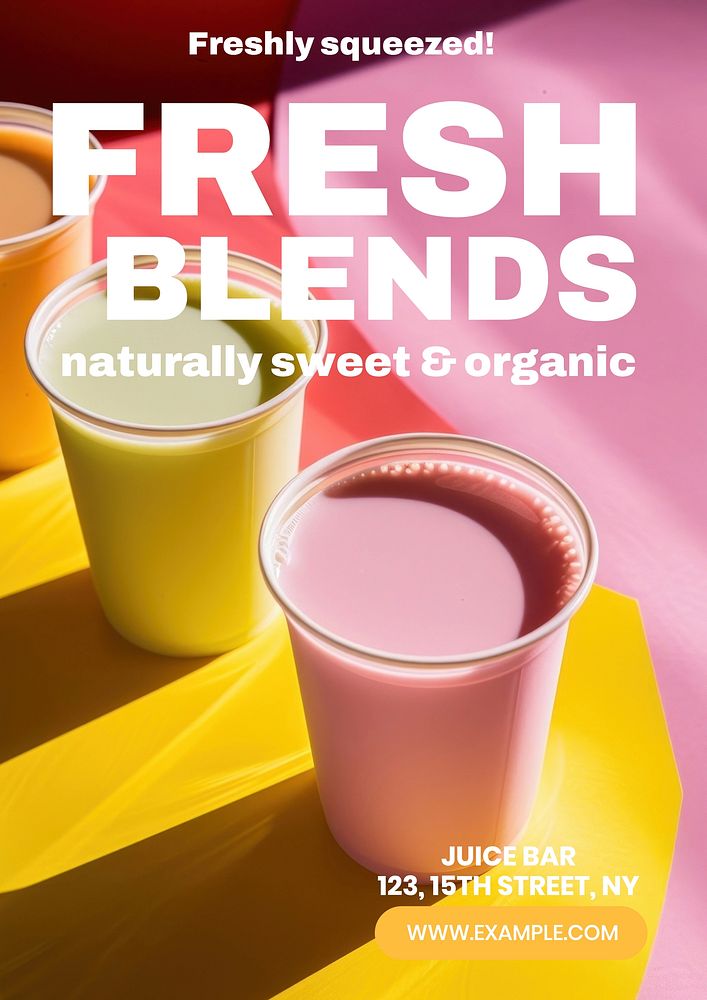 Fresh fruit blends poster template