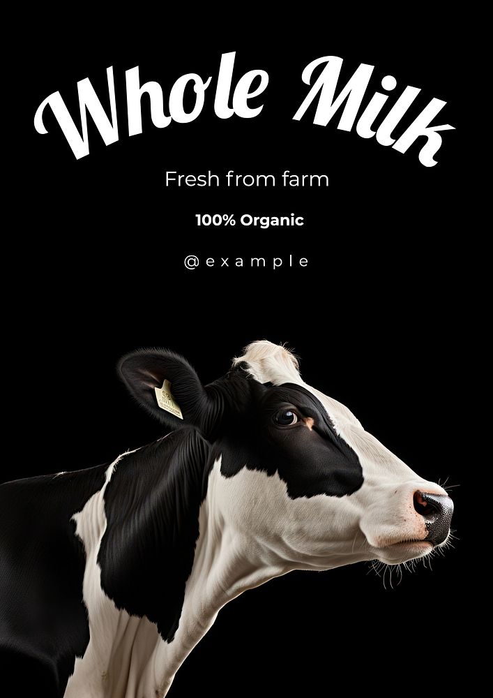 Whole milk poster template