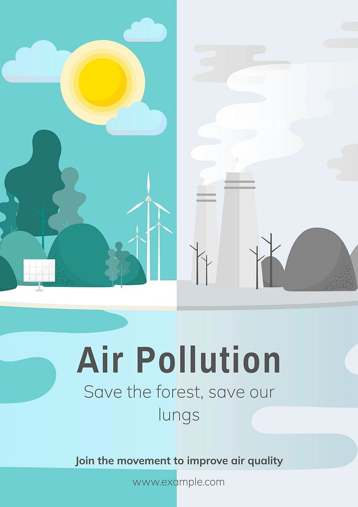 Air pollution  poster template
