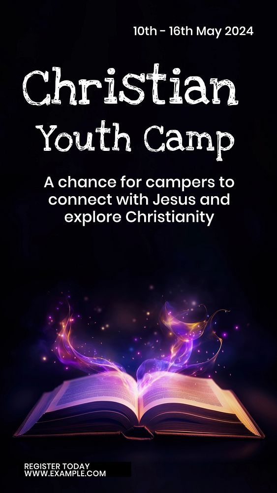 Christian youth camp Instagram story template