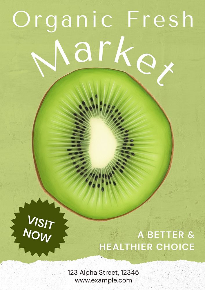 Organic fresh market poster template