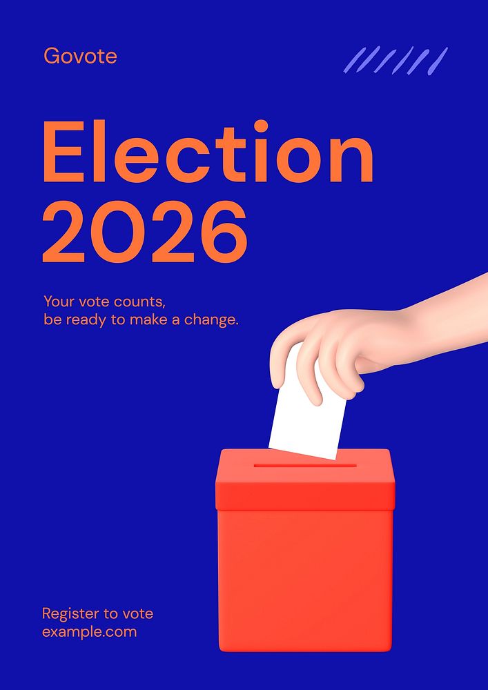 Election poster template, editable text and design