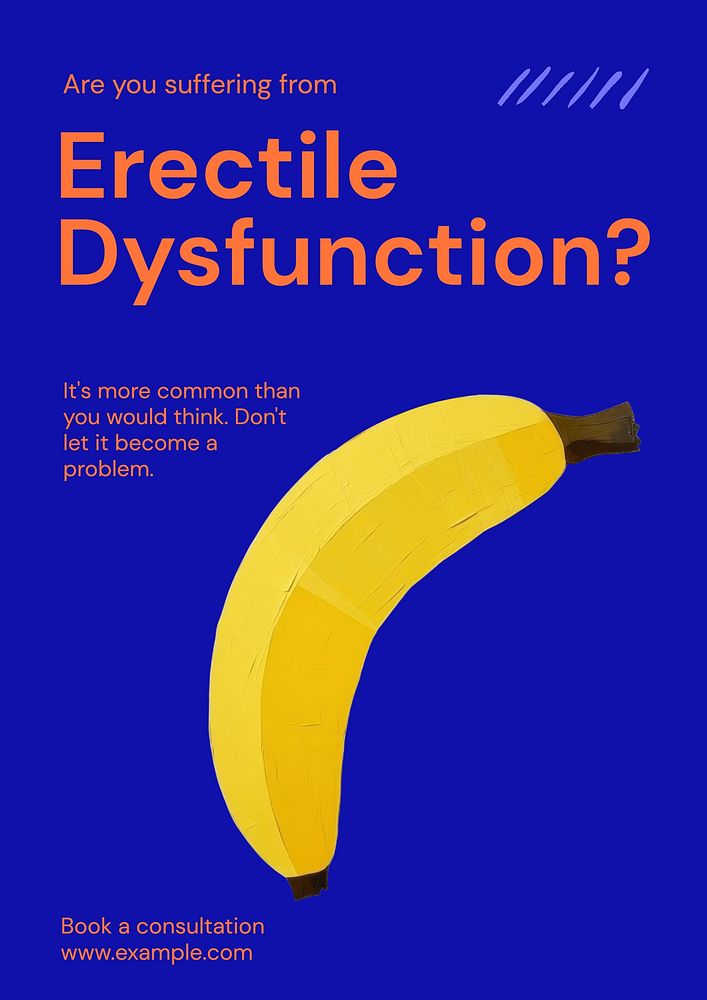 Erectile dysfunction poster template, editable text and design