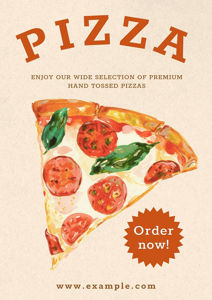 Pizza restaurant poster template