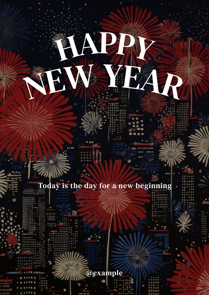 Happy new year  poster template
