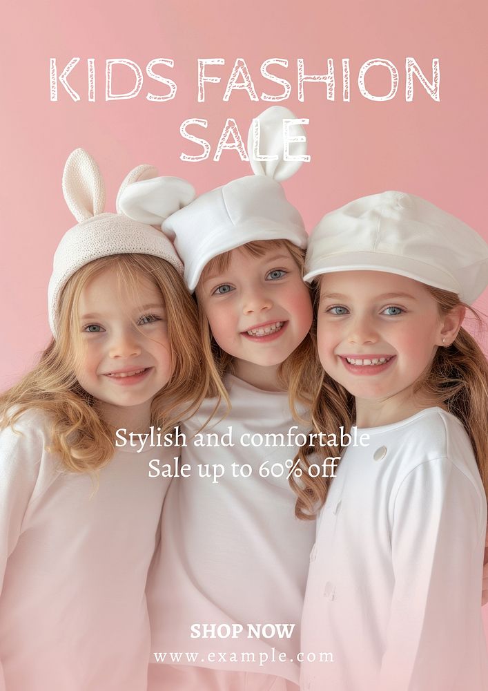 Kids fashion sale poster template
