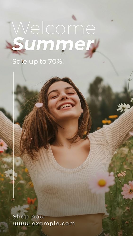 Welcome summer sale Facebook story template