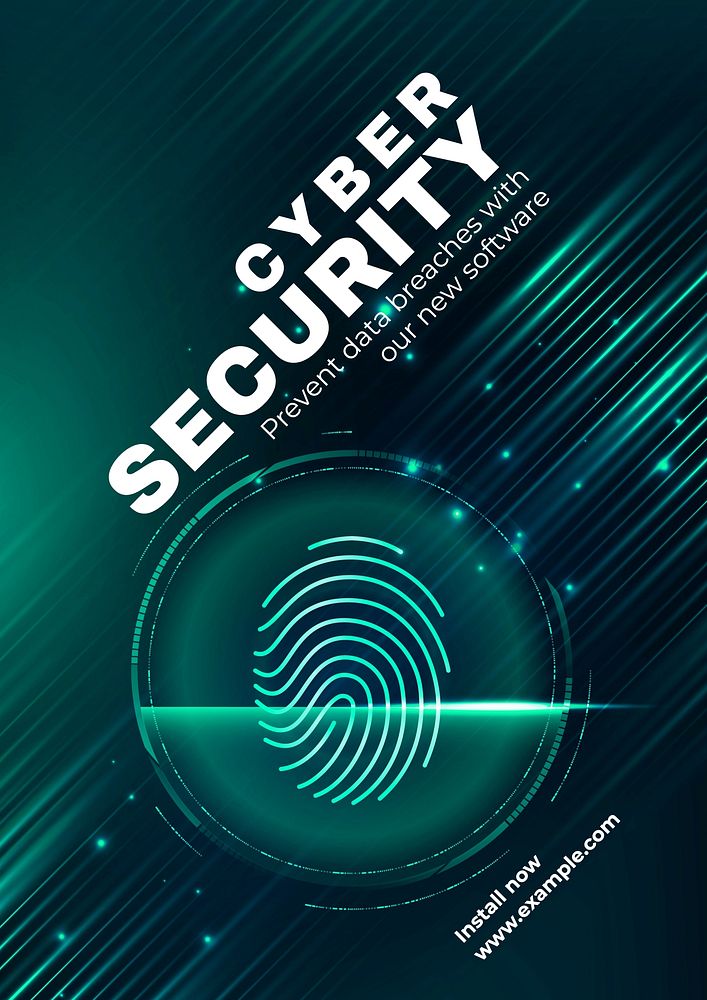 Cyber security poster template