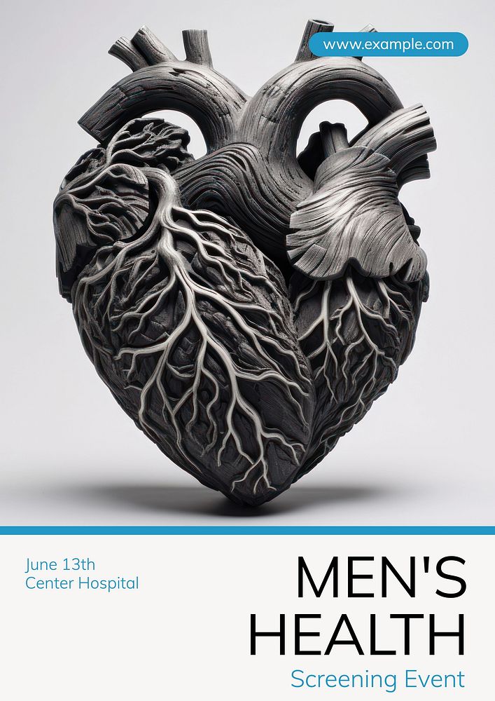 Men's health poster template, editable text and design