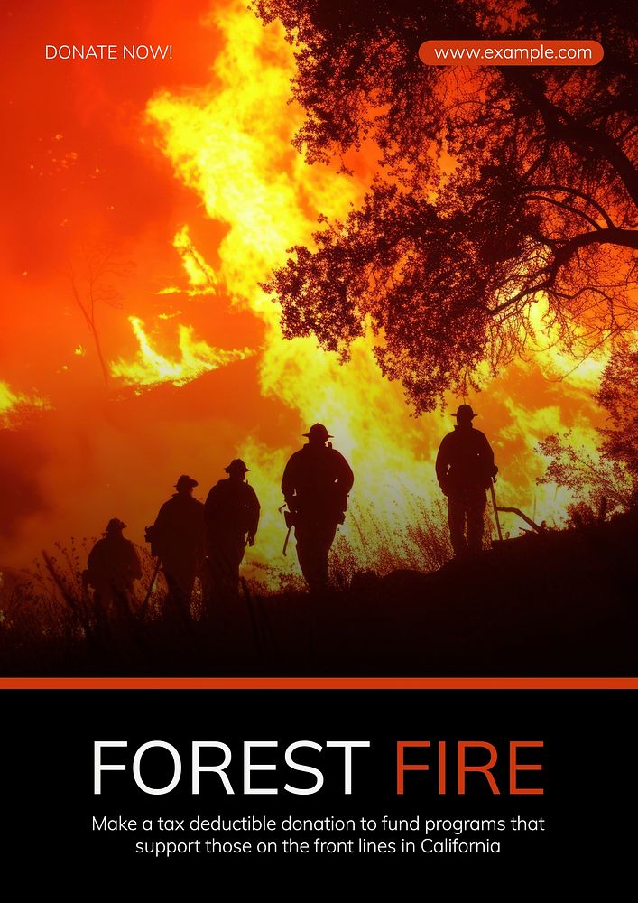 Forest fire poster template