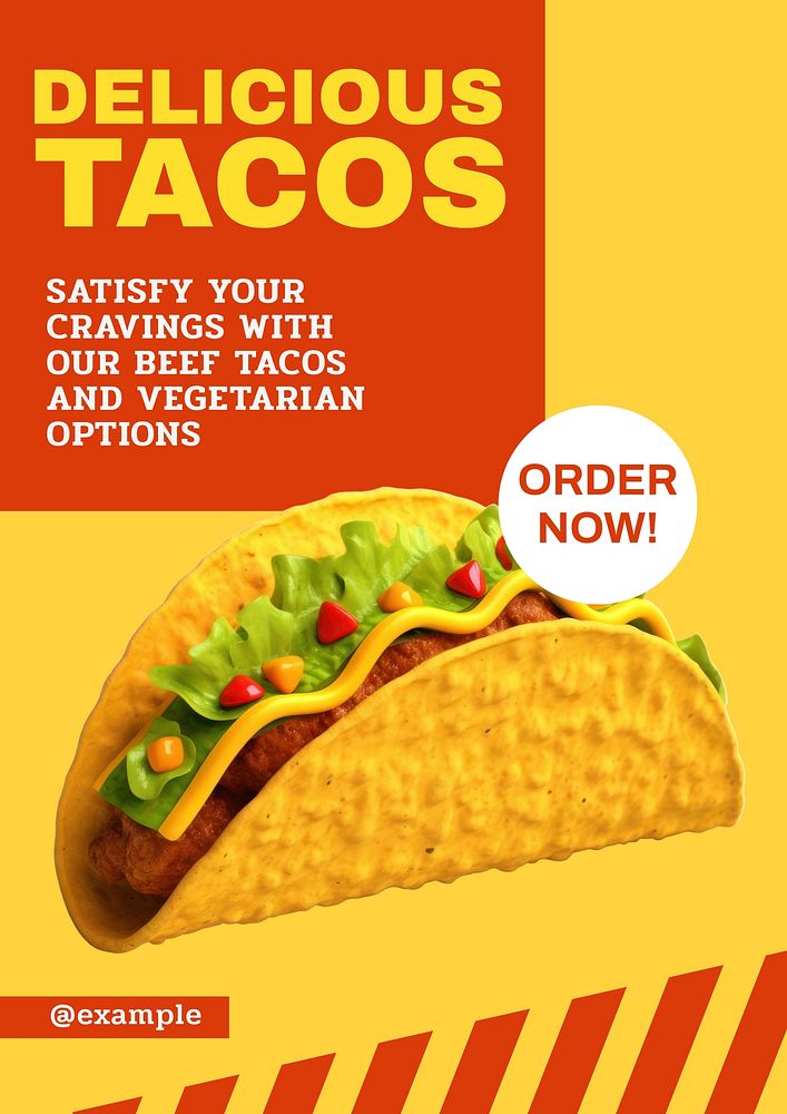 Delicious tacos editable poster template