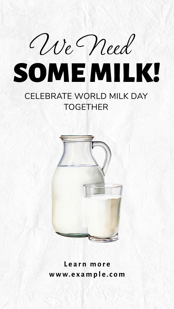 World milk day Instagram story template