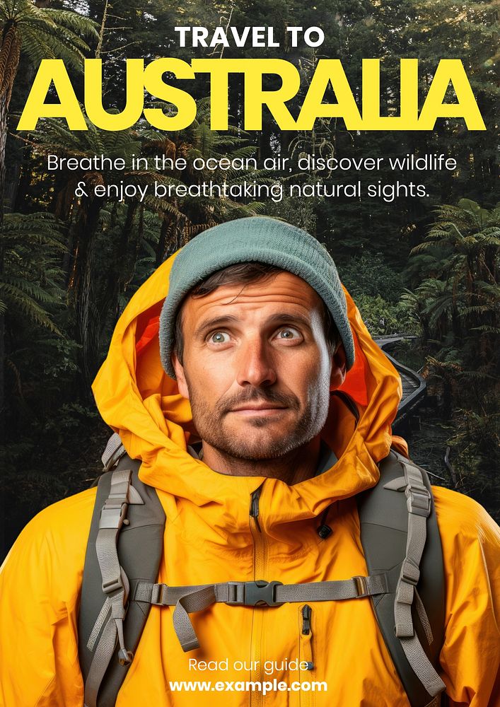Australia travel poster template
