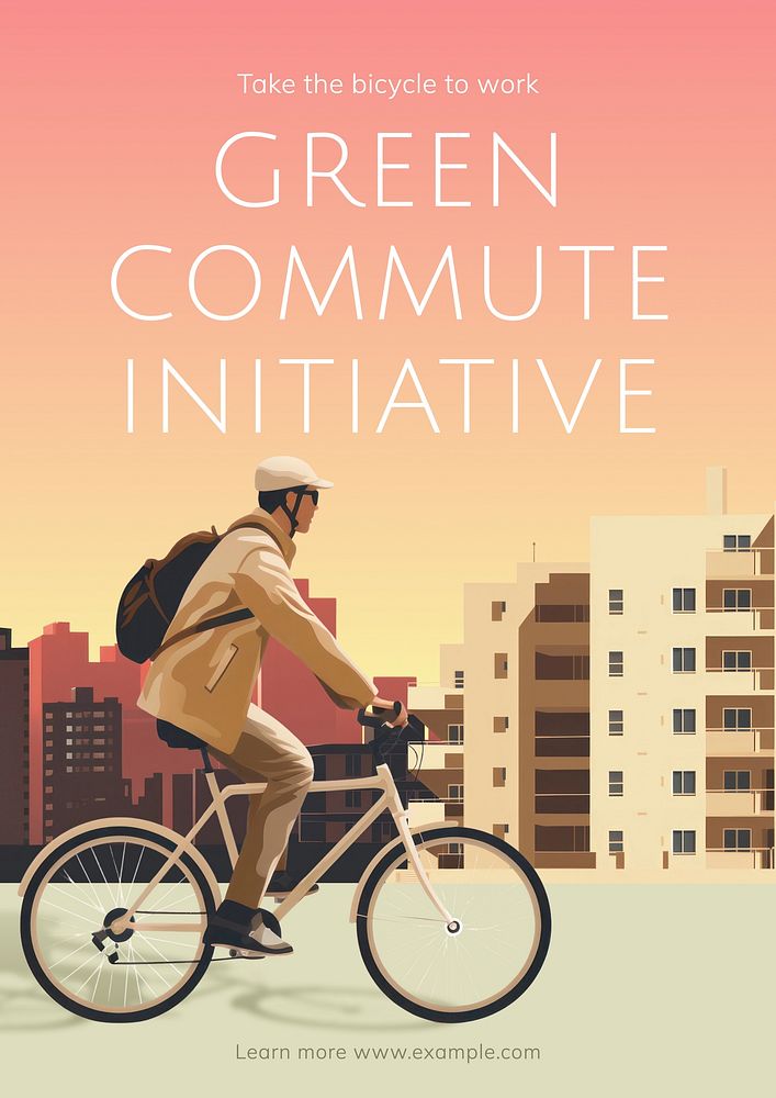 Green commute initiative poster template