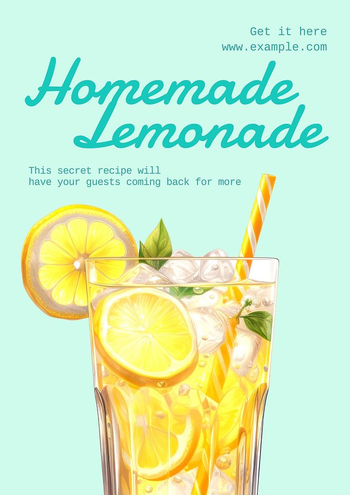 Homemade lemonade poster template