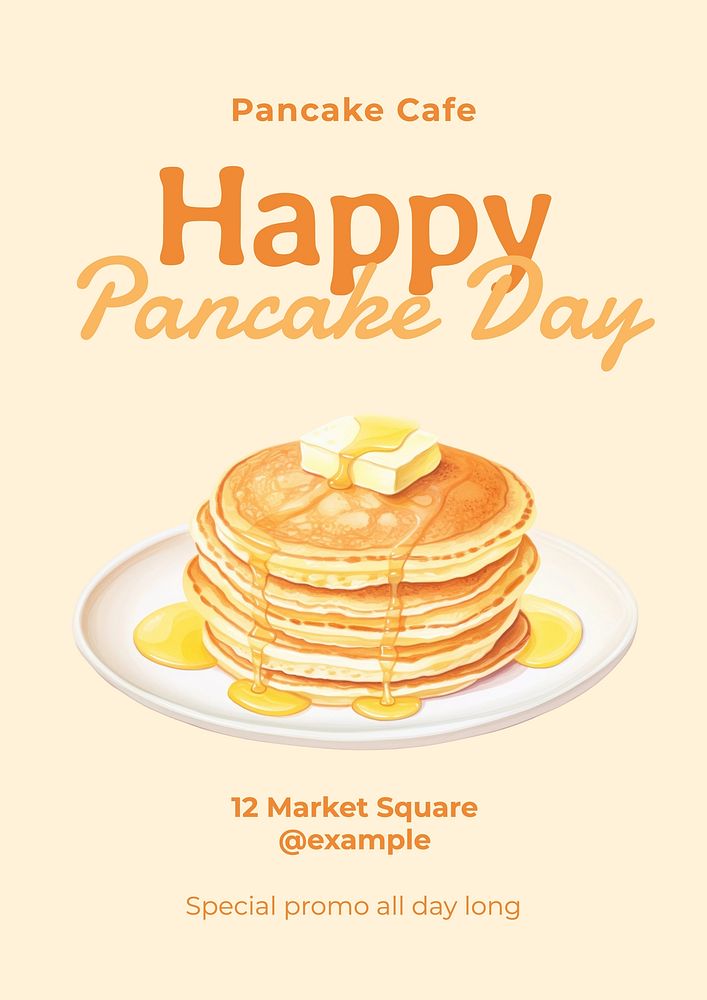 Pancake day poster template