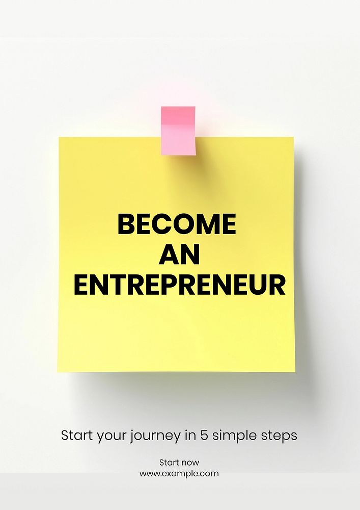 Become an entrepreneur poster template and design