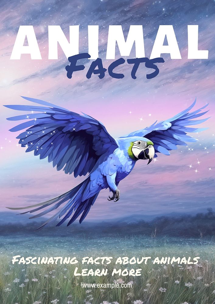 Animal facts poster template