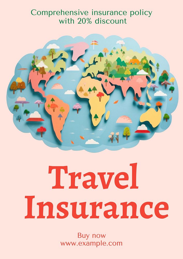 Travel insurance poster template