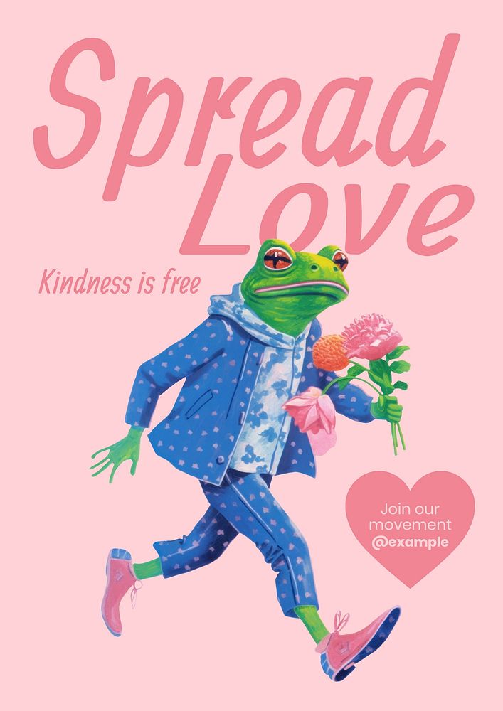 Spread love poster template
