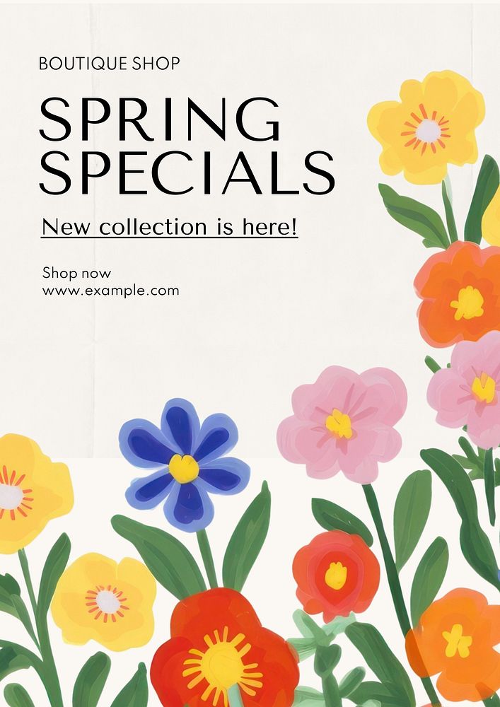 Spring specials poster template