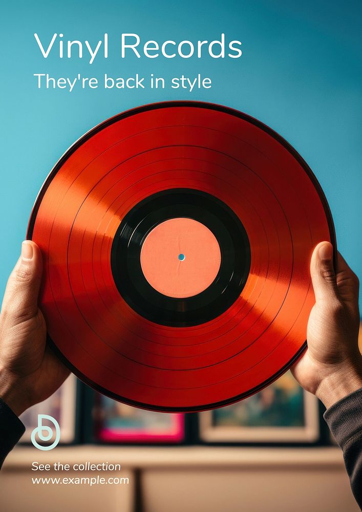 Vinyl records   poster template