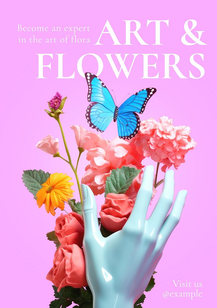 Art & flower poster template