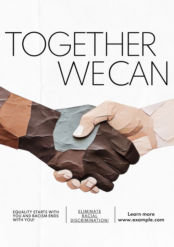 Eliminate racial discrimination poster template