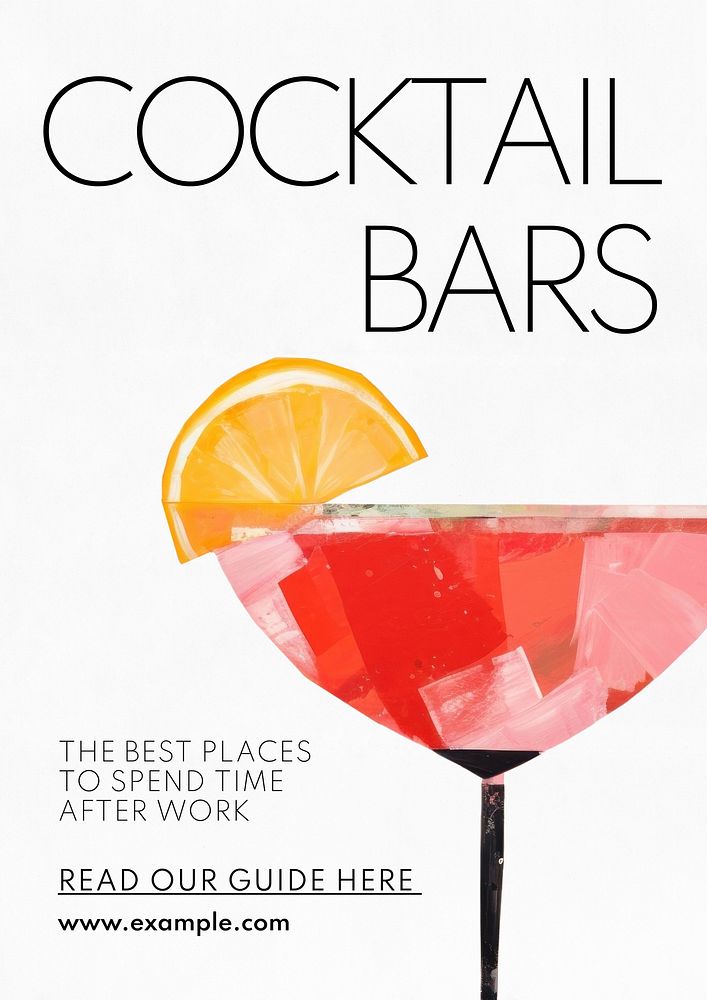 Cocktail bar poster template