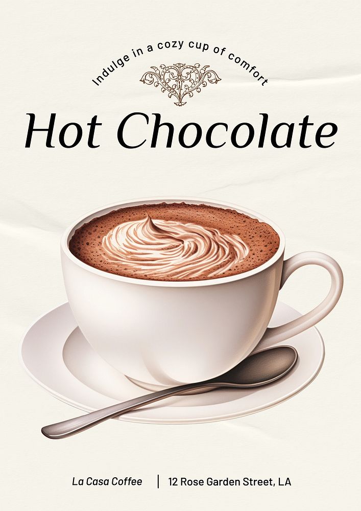 Hot chocolate poster template