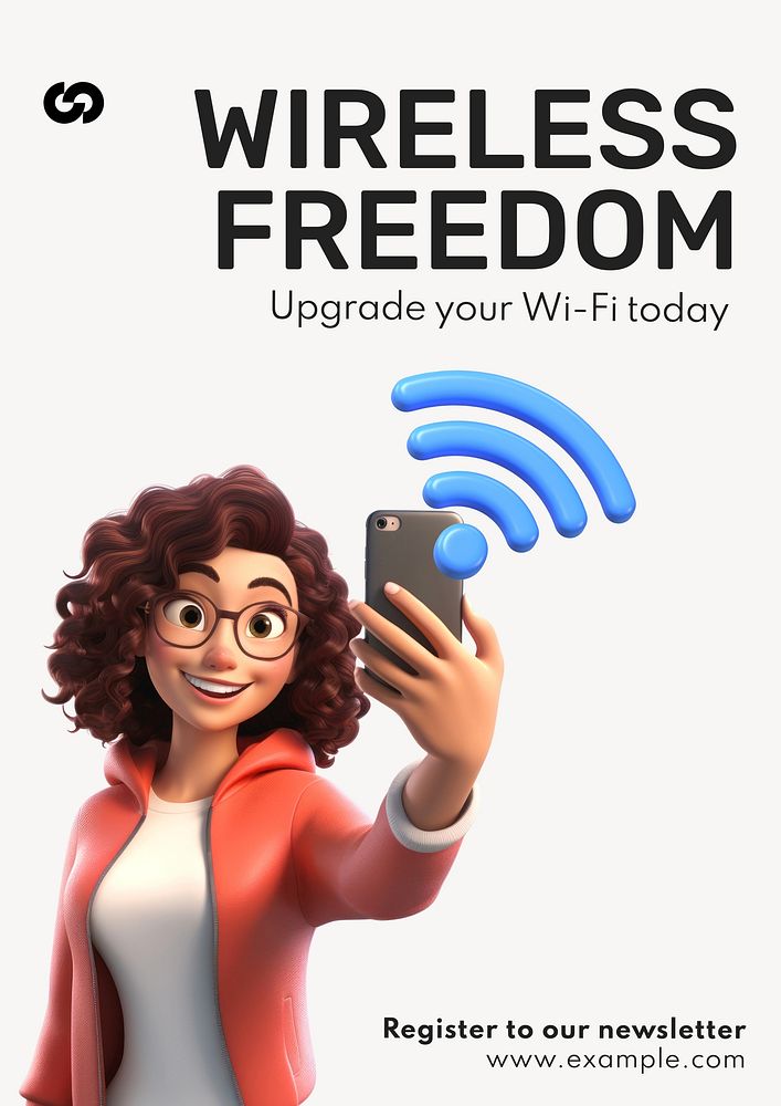 Wireless freedom poster template