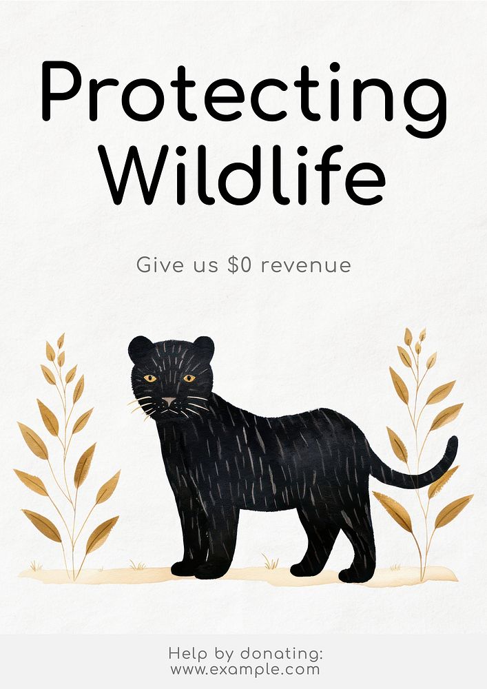 Wildlife charity  editable poster template
