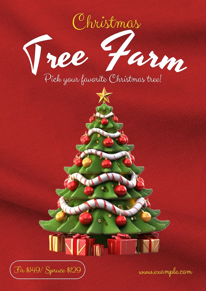 Christmas tree farm poster template