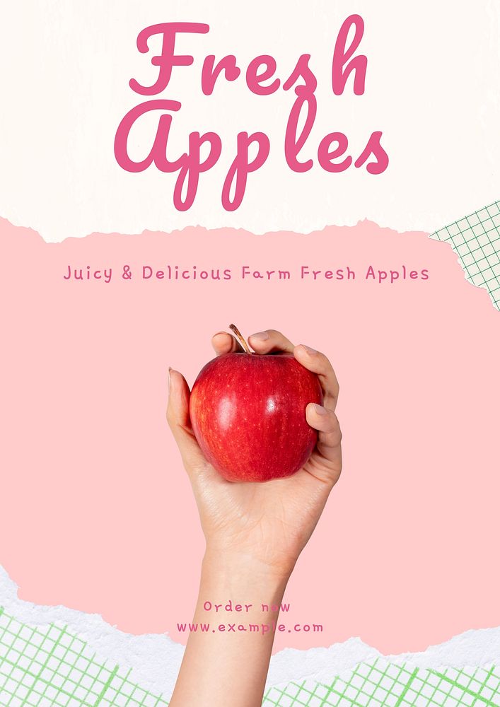 Fresh apples poster template
