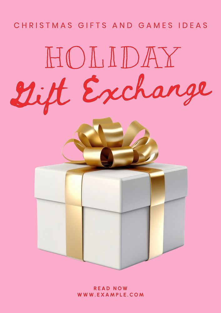 Holiday gift exchange poster template