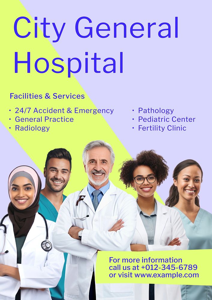 Hospital services poster template