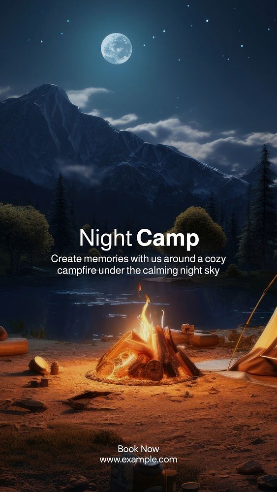 Night camp Facebook story template