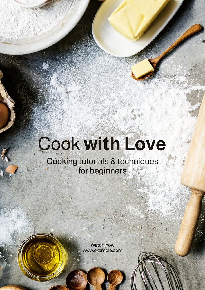 Cook with love poster template