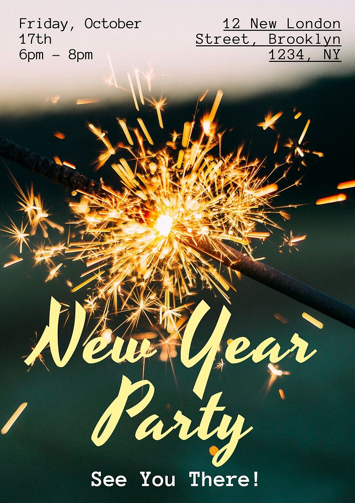 New years party  poster template