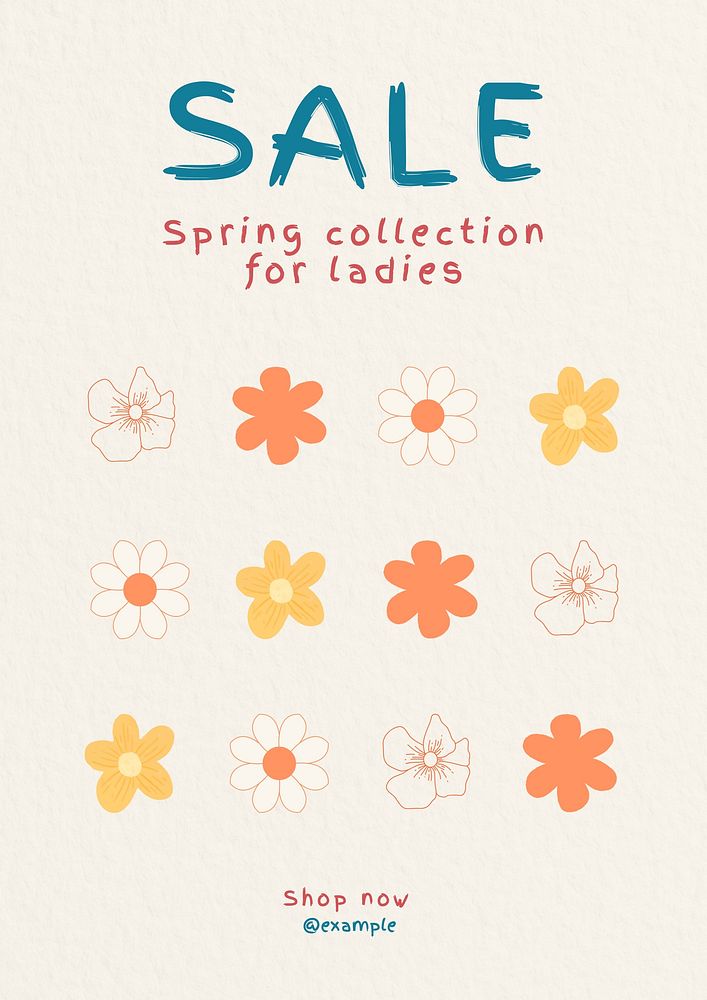 Spring sale  poster template