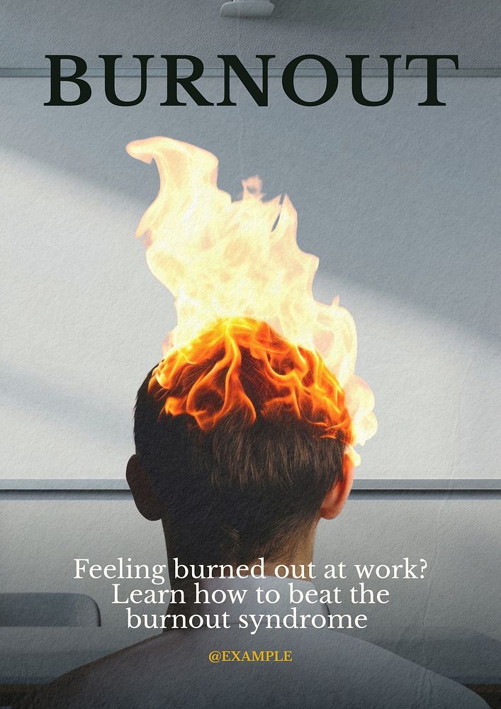 Burnout & stress poster template