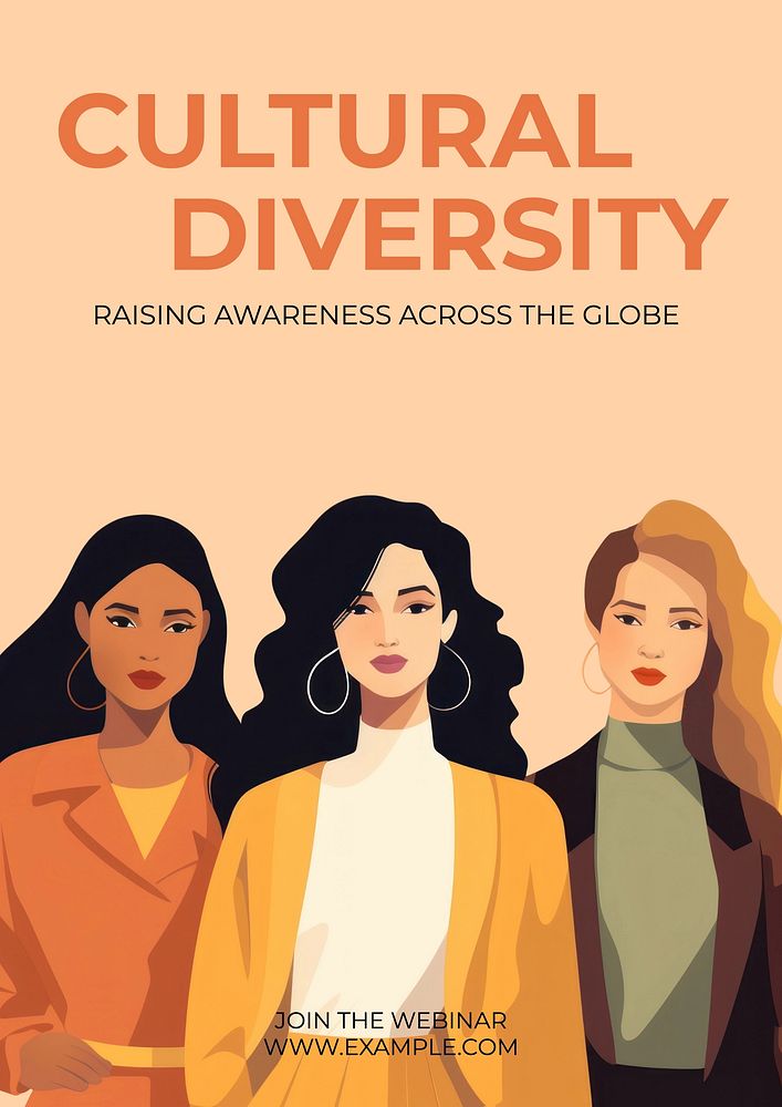 Cultural diversity poster template, editable text and design