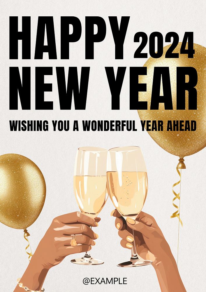 Happy new year card template