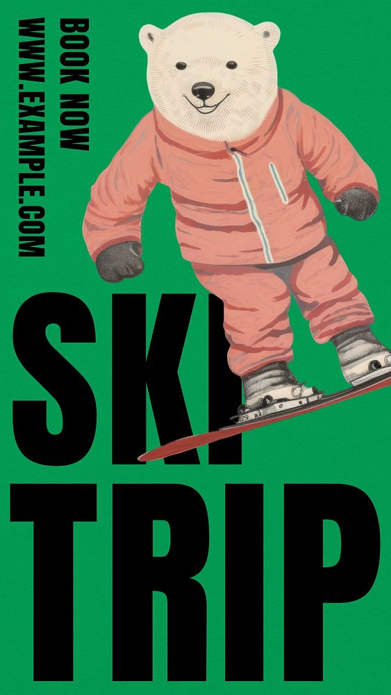 Ski trip Facebook story template